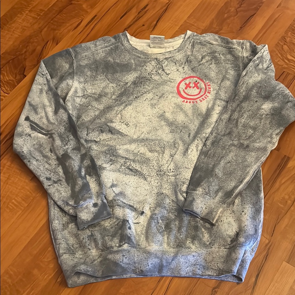Gray Tie-Dye Crewneck Sweater
